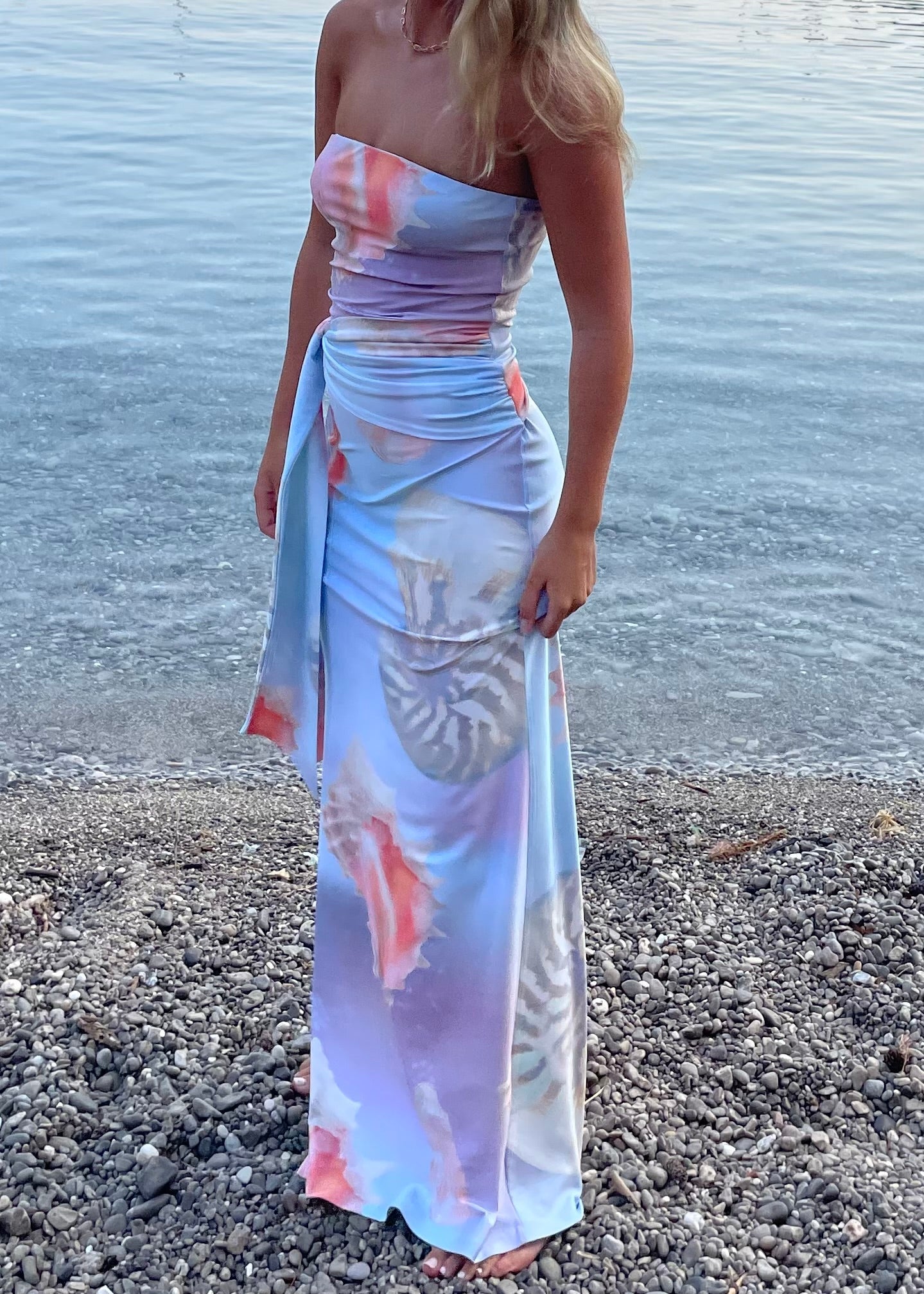 Draped strapless dress Draped strapless dress