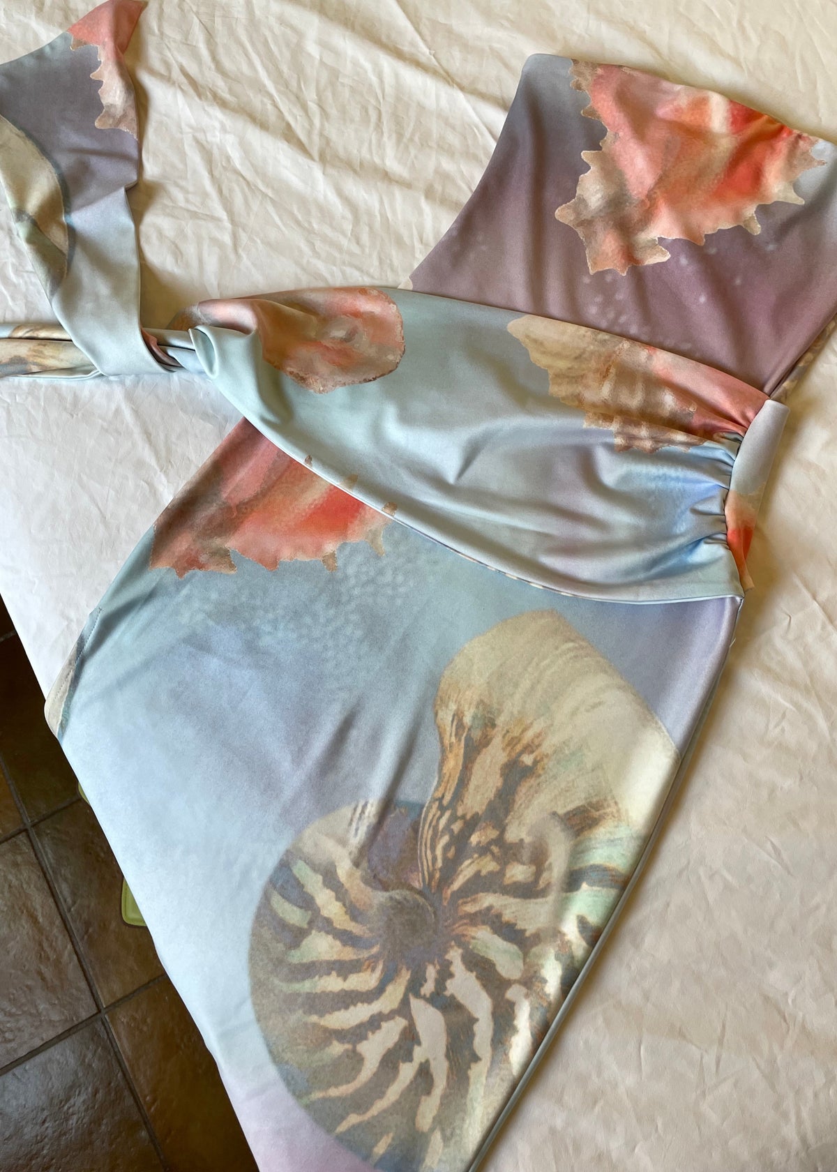 Draped strapless dress - Ocean Pearl