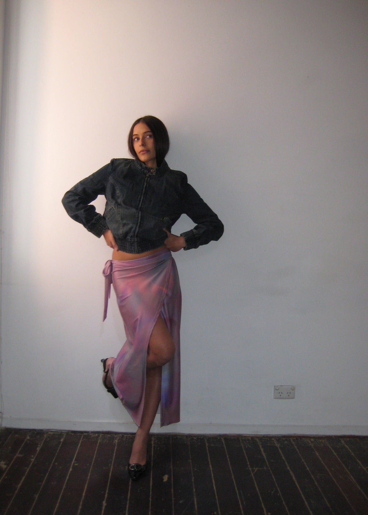 Aurora lights- tie up maxi skirt