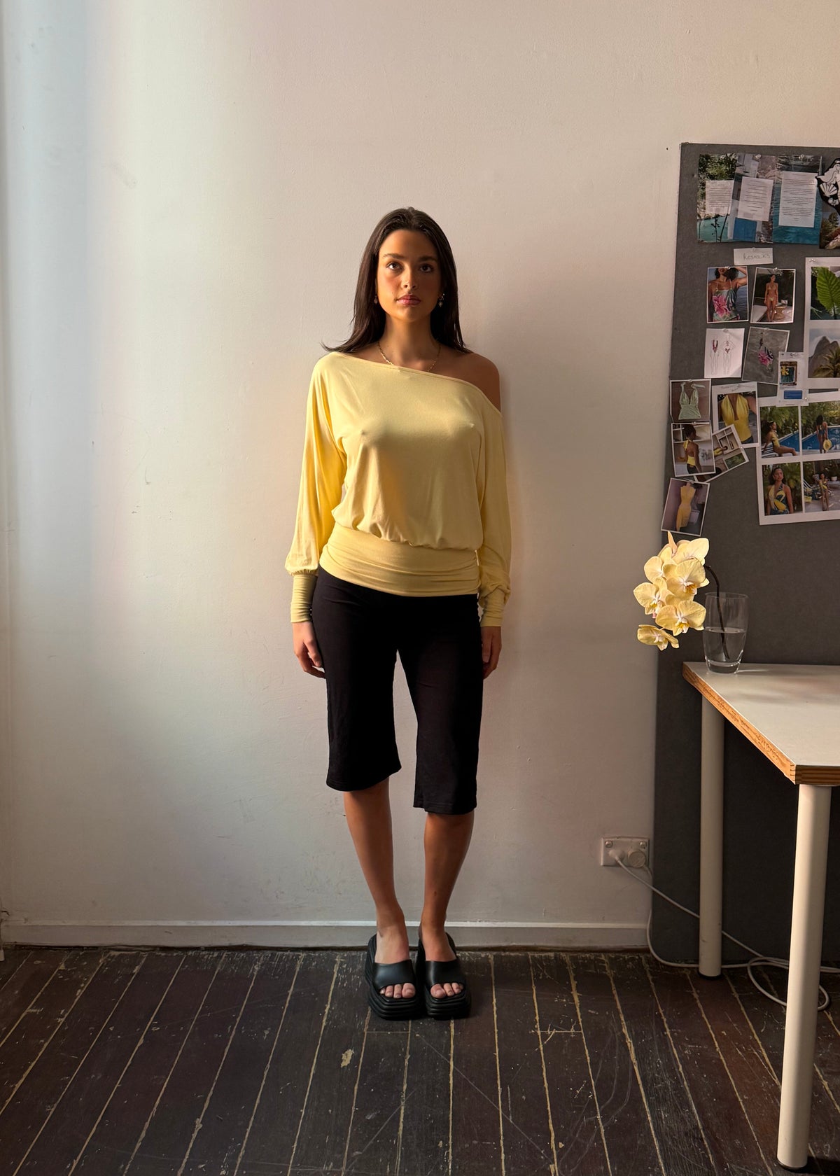 Bamboo Slouch top - Butter