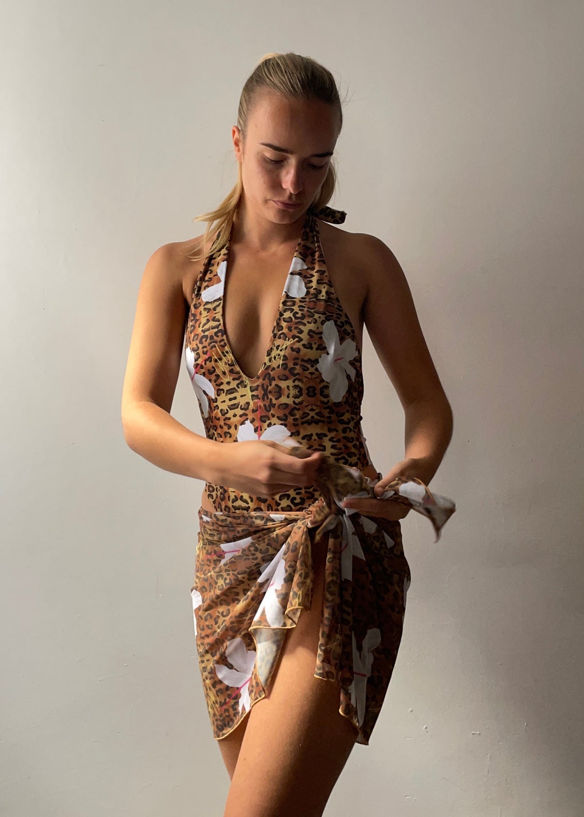 Leopard Hibiscus - Sarong (mini)