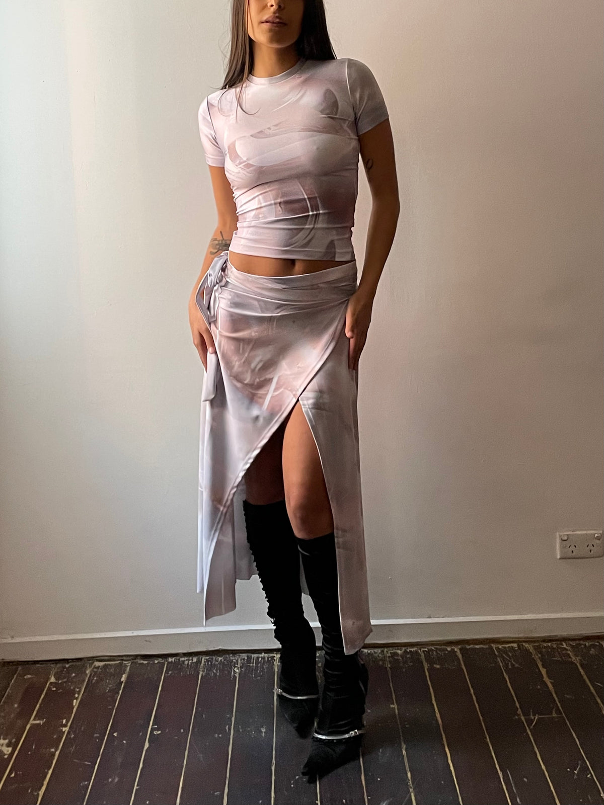 Pluto nights - tie up maxi skirt