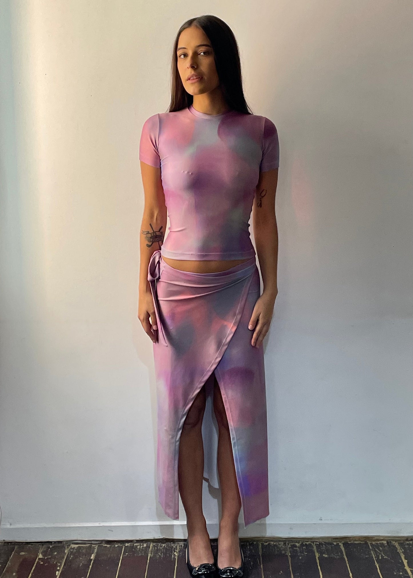 Aurora lights- tie up maxi skirt