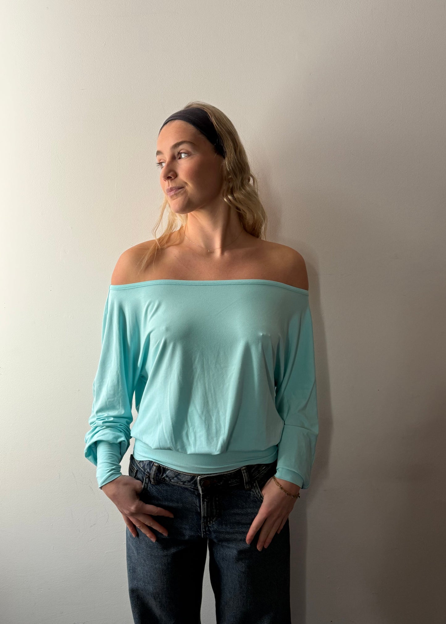 Bamboo Slouch top - Aquamarine