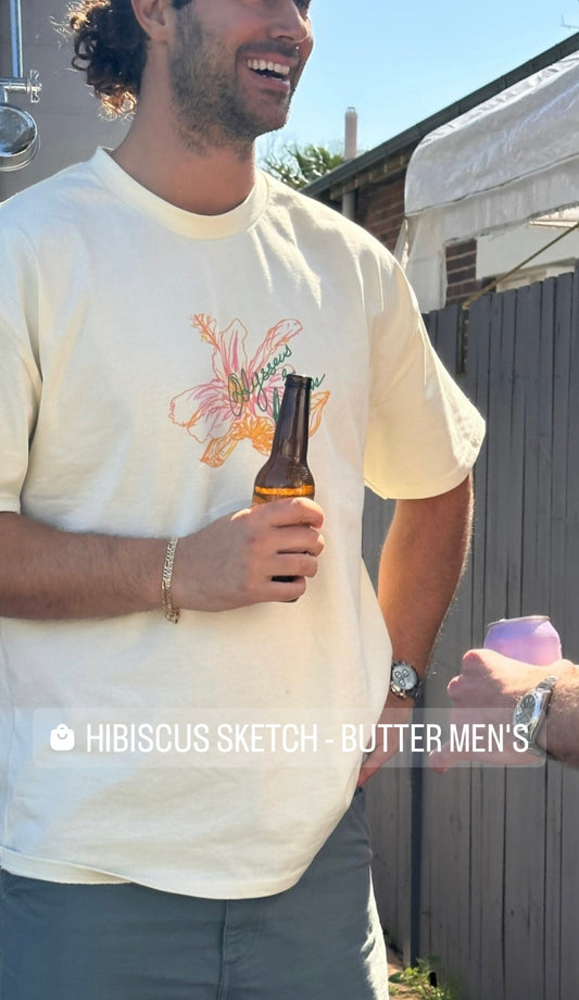Hibiscus sketch - butter MEN'S