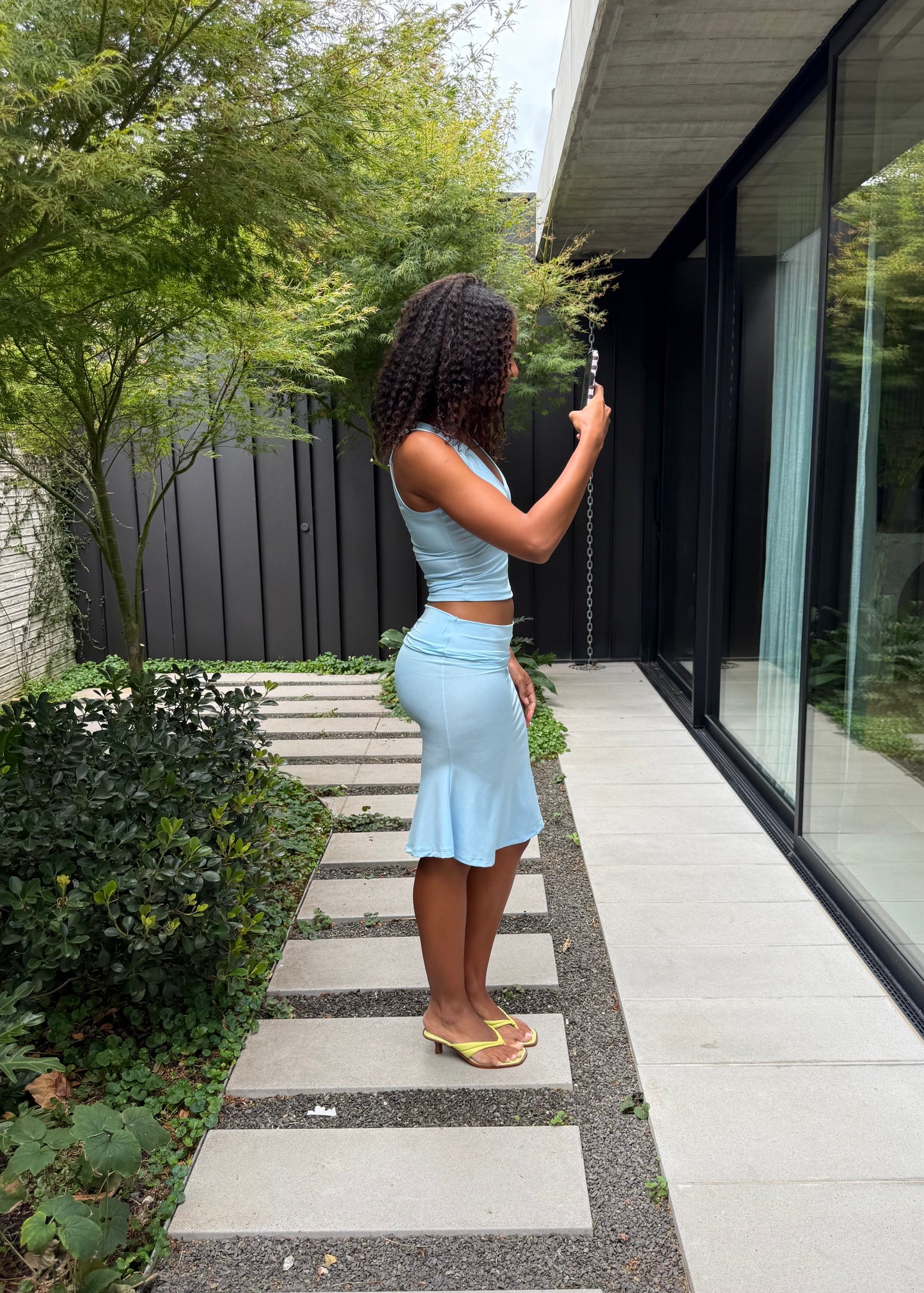 Fold over midi skirt - Ice