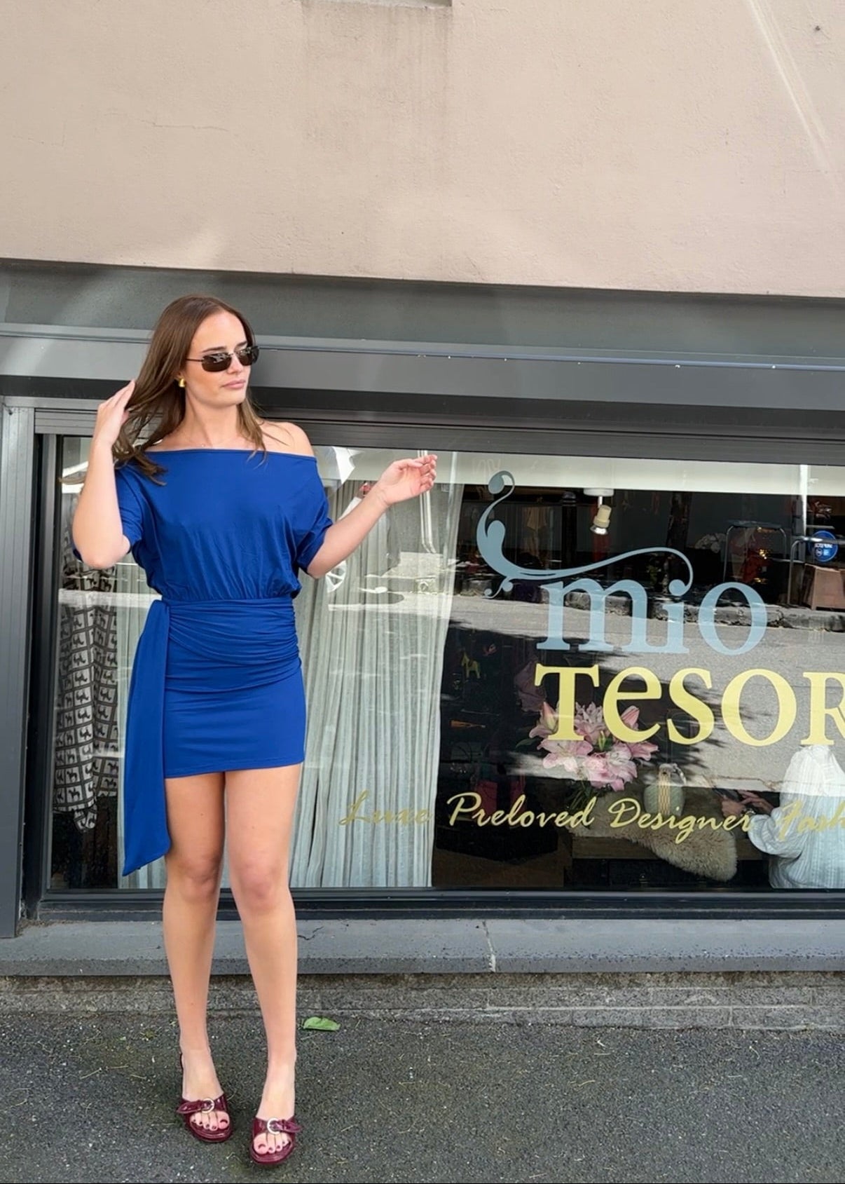 Slouchy Bamboo mini dress - Ocean