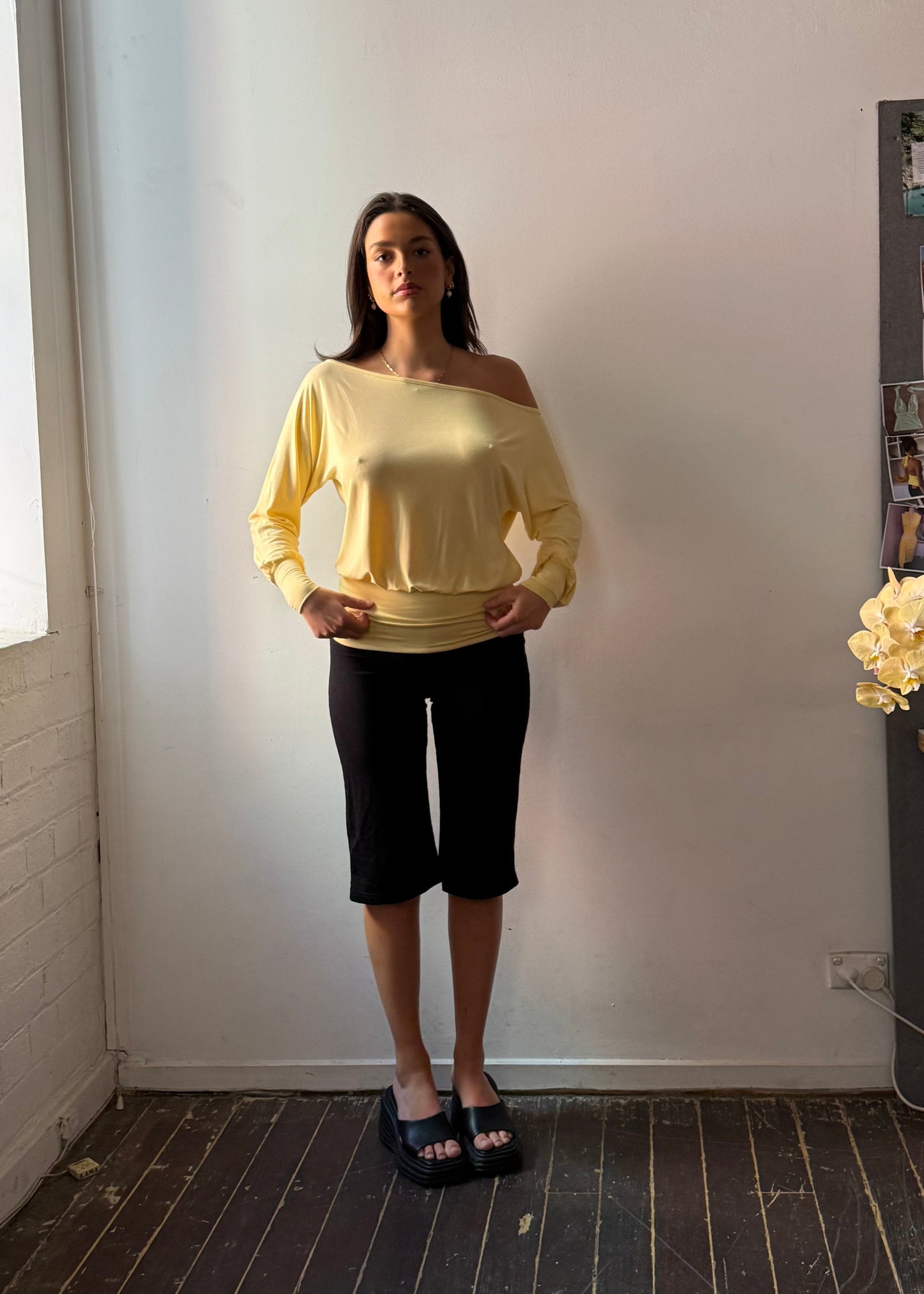Bamboo Slouch top - Butter
