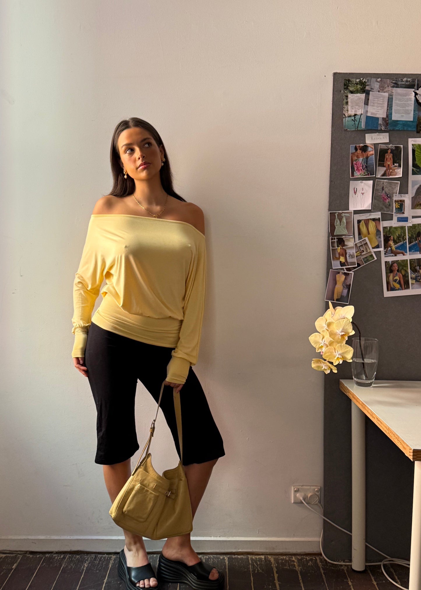 Bamboo Slouch top - Butter