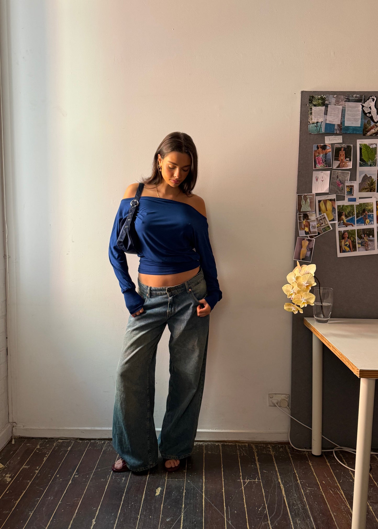 Bamboo Slouch top - Ocean