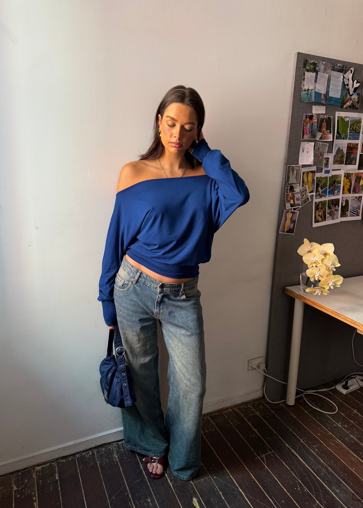 Bamboo Slouch top - Ocean