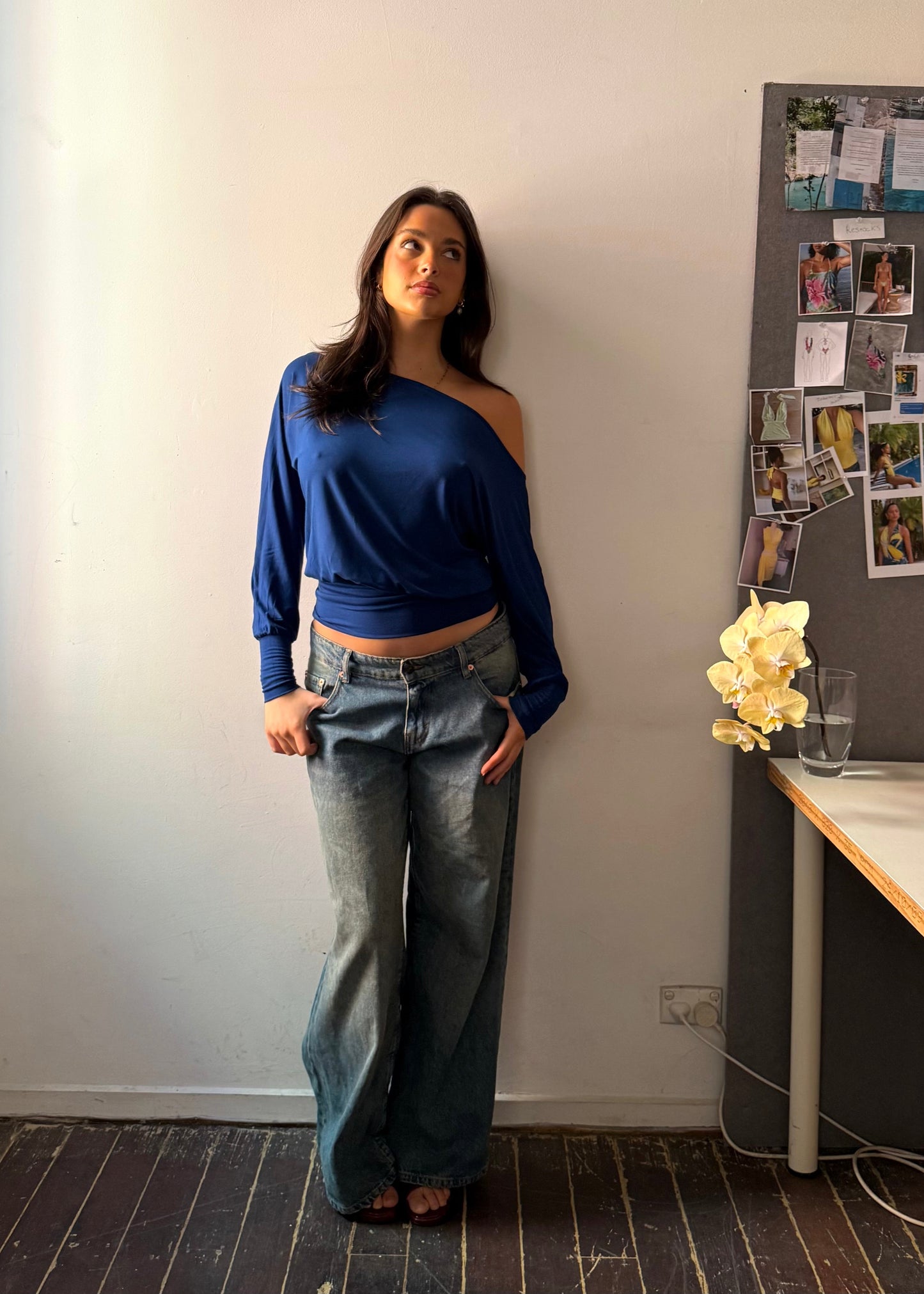 Bamboo Slouch top - Ocean