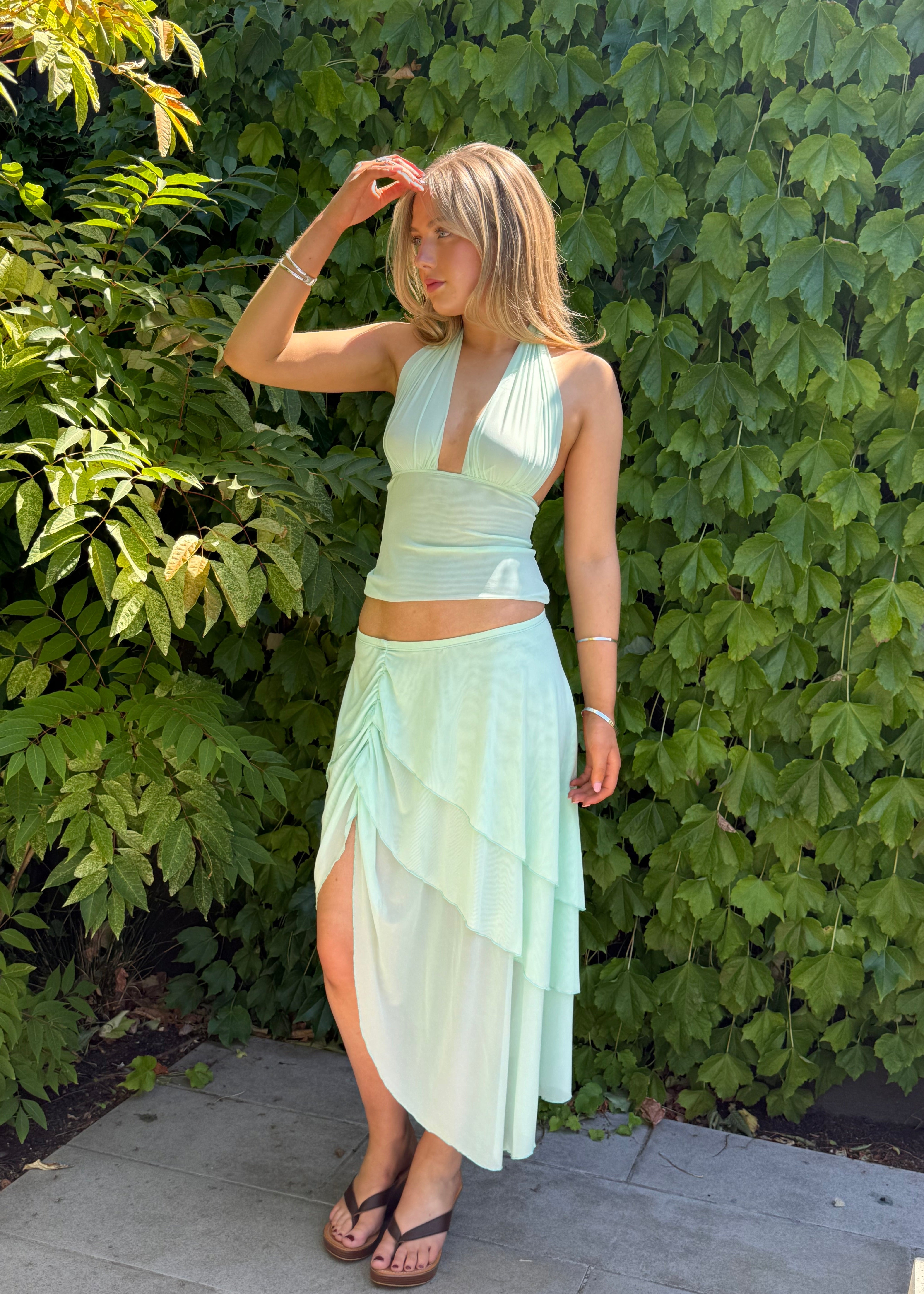 Layered rippled mesh skirt - Mint – Odysseus&Penelope