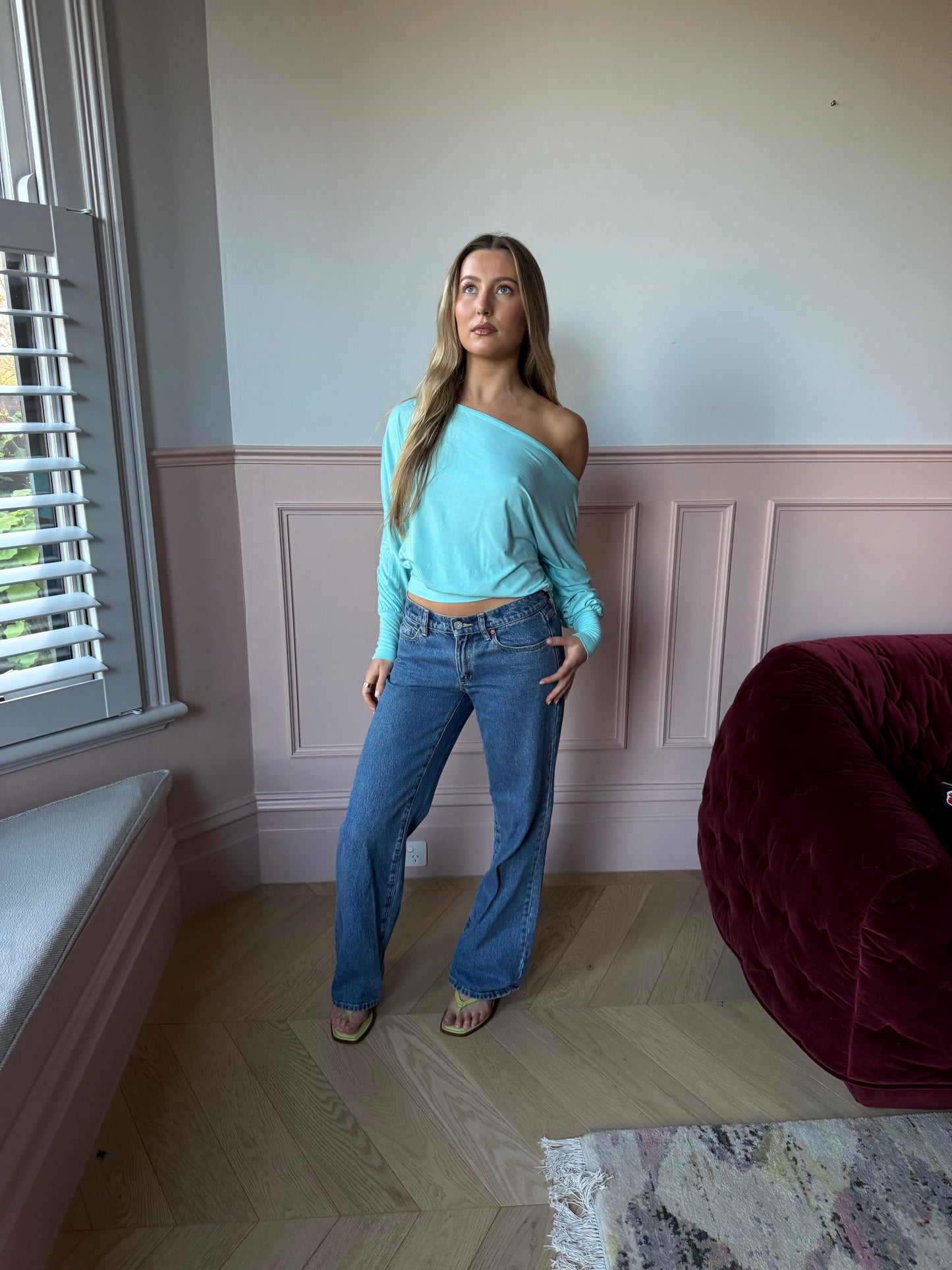 Bamboo Slouch top - Aquamarine PRE ORDER