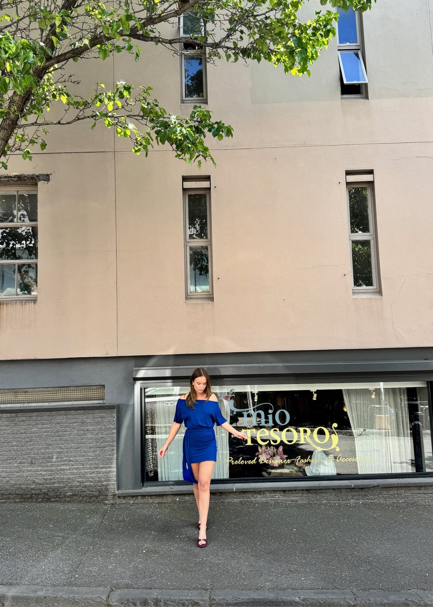 Slouchy Bamboo mini dress - Ocean