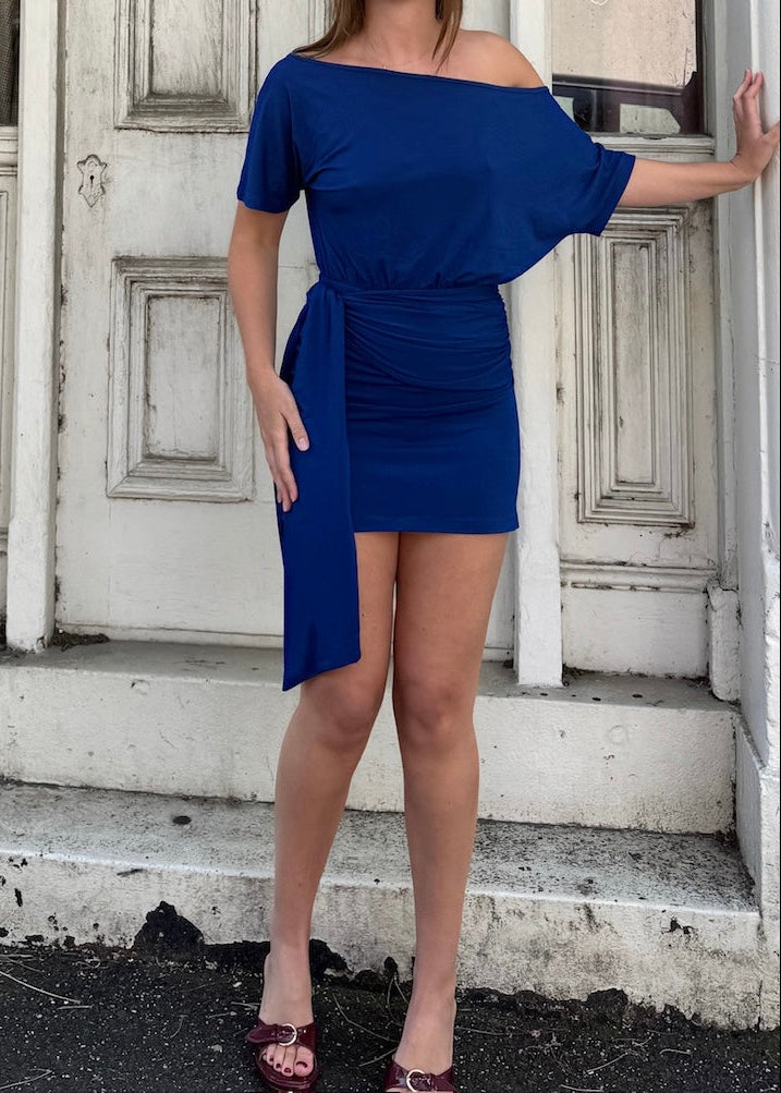 Slouchy Bamboo mini dress - Ocean