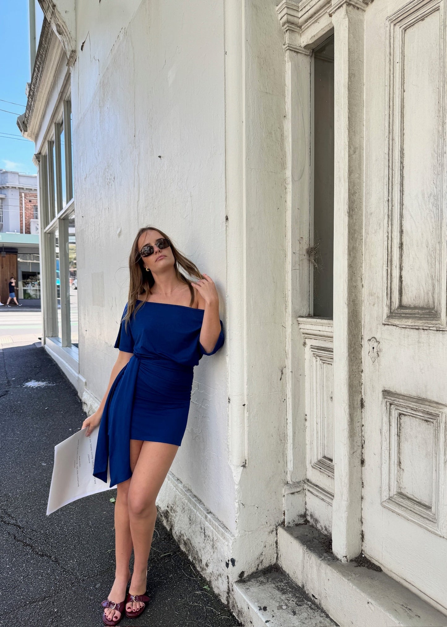 Slouchy Bamboo mini dress - Ocean