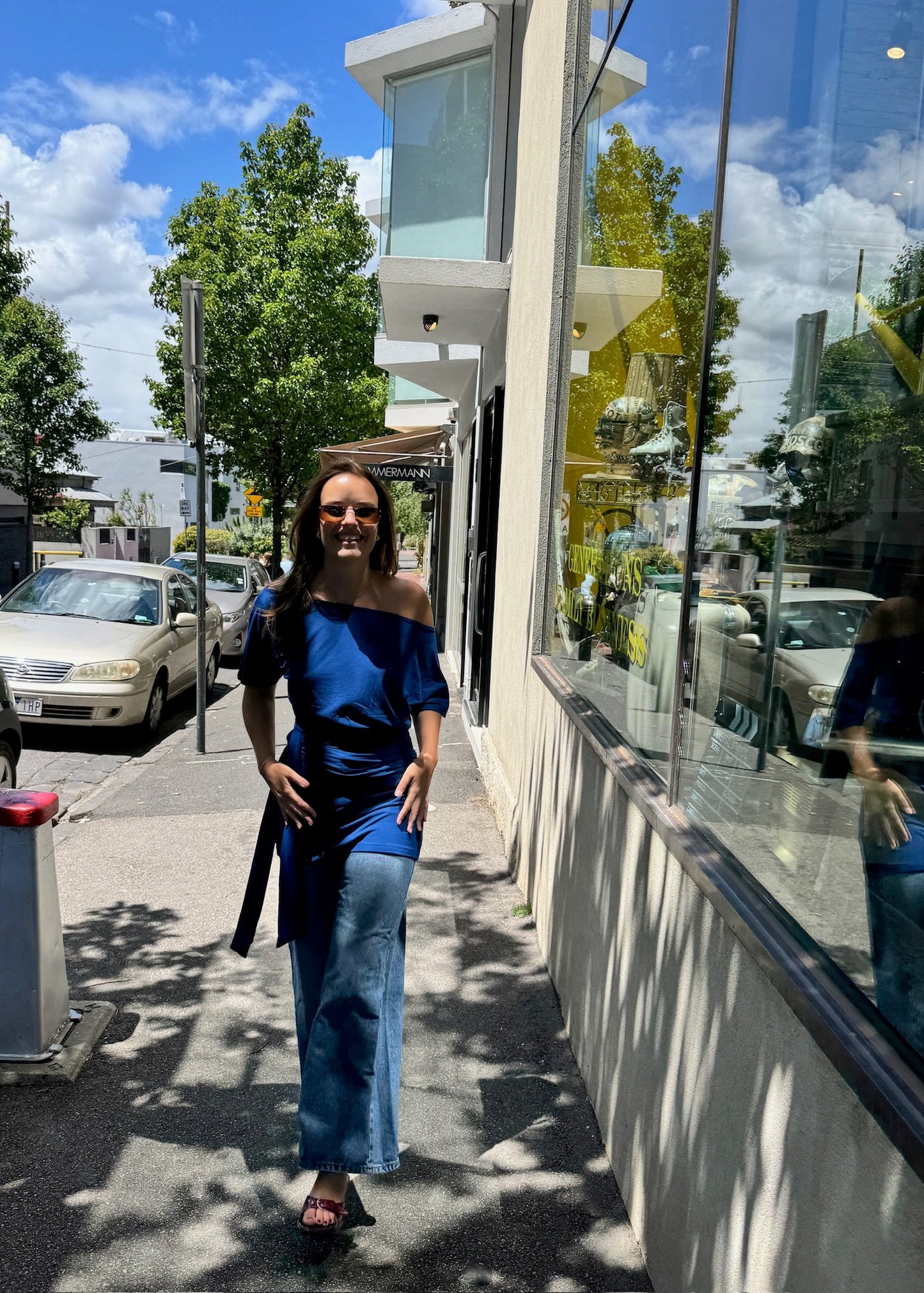 Slouchy Bamboo mini dress - Ocean