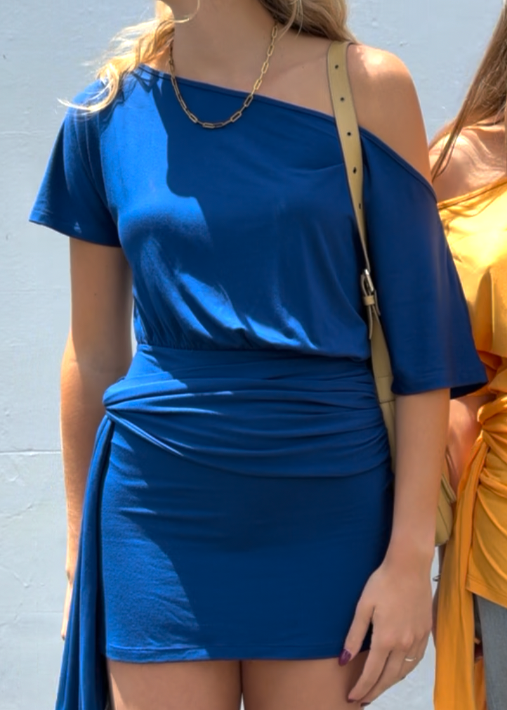 Slouchy Bamboo mini dress - Ocean